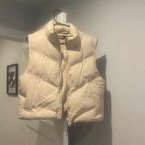 Zara Cream Puffer Vest